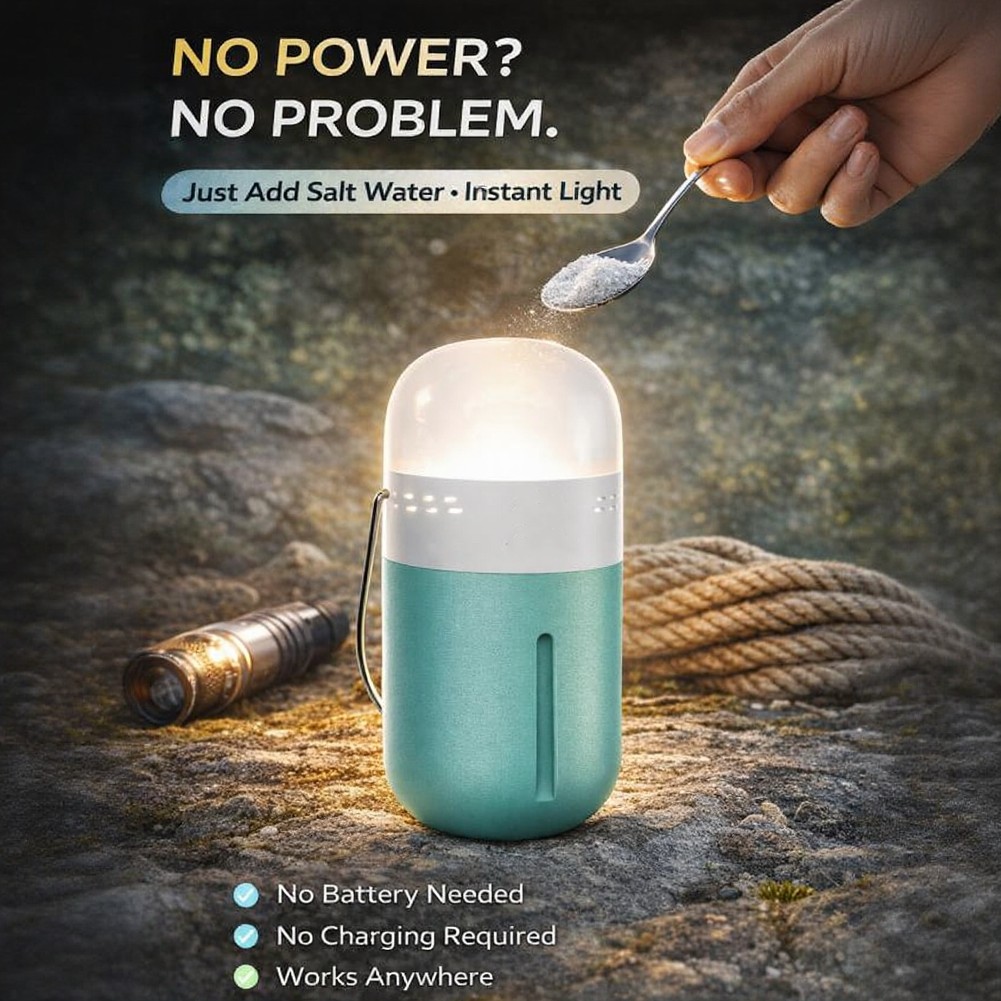 Lámpara de sal portátil compac - Power Outage Light reseña y precio